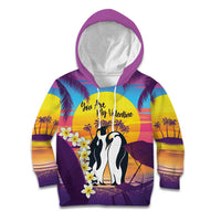 Hawaii Penguin Couple Kid Hoodie You Are My Valentine - Tropical Sunset Vibes LT14 Hoodie Purple - Polynesian Pride