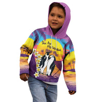 Hawaii Penguin Couple Kid Hoodie You Are My Valentine - Tropical Sunset Vibes LT14 - Polynesian Pride