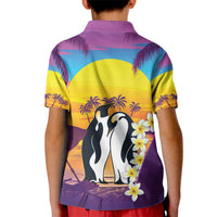 Hawaii Penguin Couple Kid Polo Shirt You Are My Valentine - Tropical Sunset Vibes LT14 - Polynesian Pride