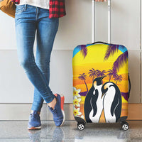 Hawaii Penguin Couple Luggage Cover You Are My Valentine - Tropical Sunset Vibes LT14 - Polynesian Pride