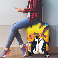 Hawaii Penguin Couple Luggage Cover You Are My Valentine - Tropical Sunset Vibes LT14 - Polynesian Pride