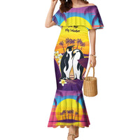Hawaii Penguin Couple Mermaid Dress You Are My Valentine - Tropical Sunset Vibes LT14 Women Purple - Polynesian Pride
