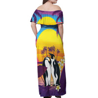 Hawaii Penguin Couple Off Shoulder Maxi Dress You Are My Valentine - Tropical Sunset Vibes LT14 - Polynesian Pride