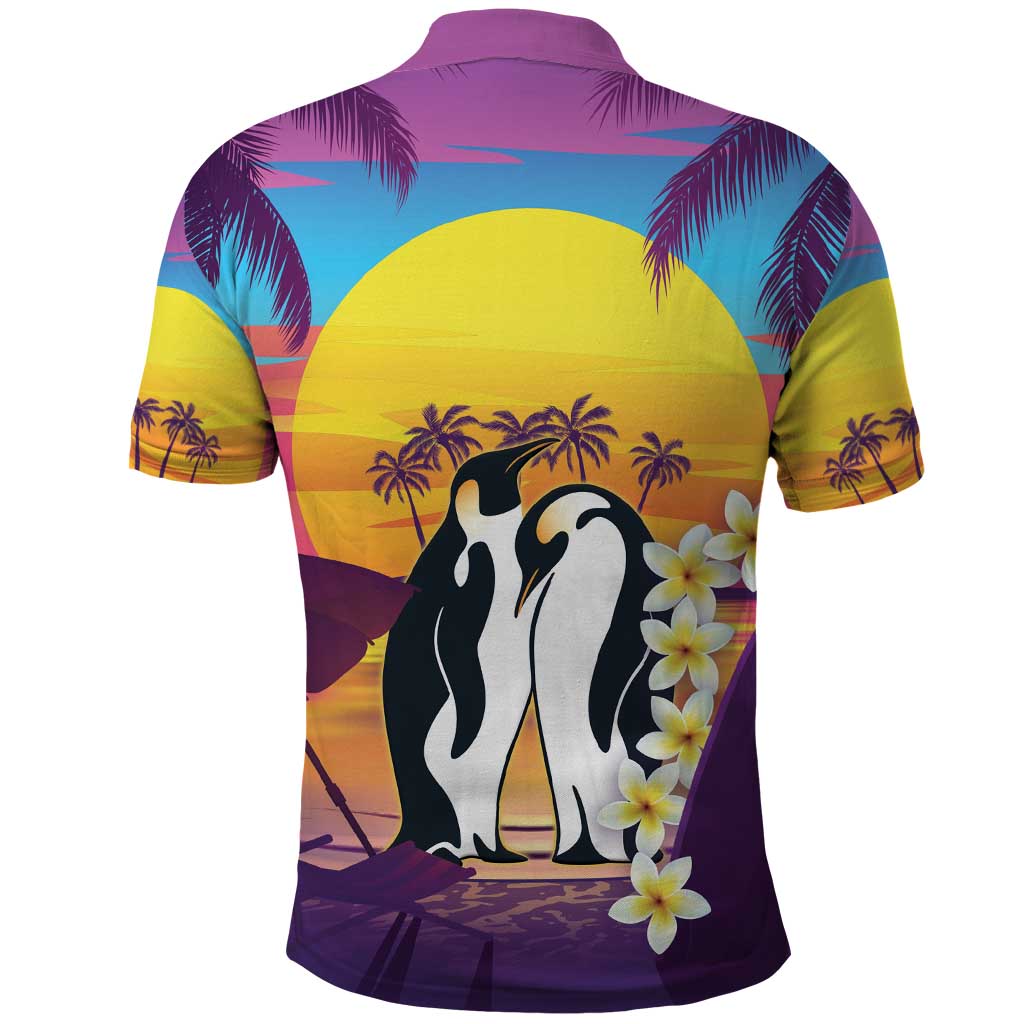 Hawaii Penguin Couple Polo Shirt You Are My Valentine - Tropical Sunset Vibes LT14 - Polynesian Pride