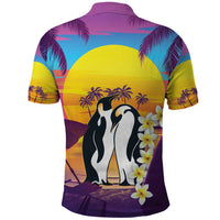 Hawaii Penguin Couple Polo Shirt You Are My Valentine - Tropical Sunset Vibes LT14 - Polynesian Pride