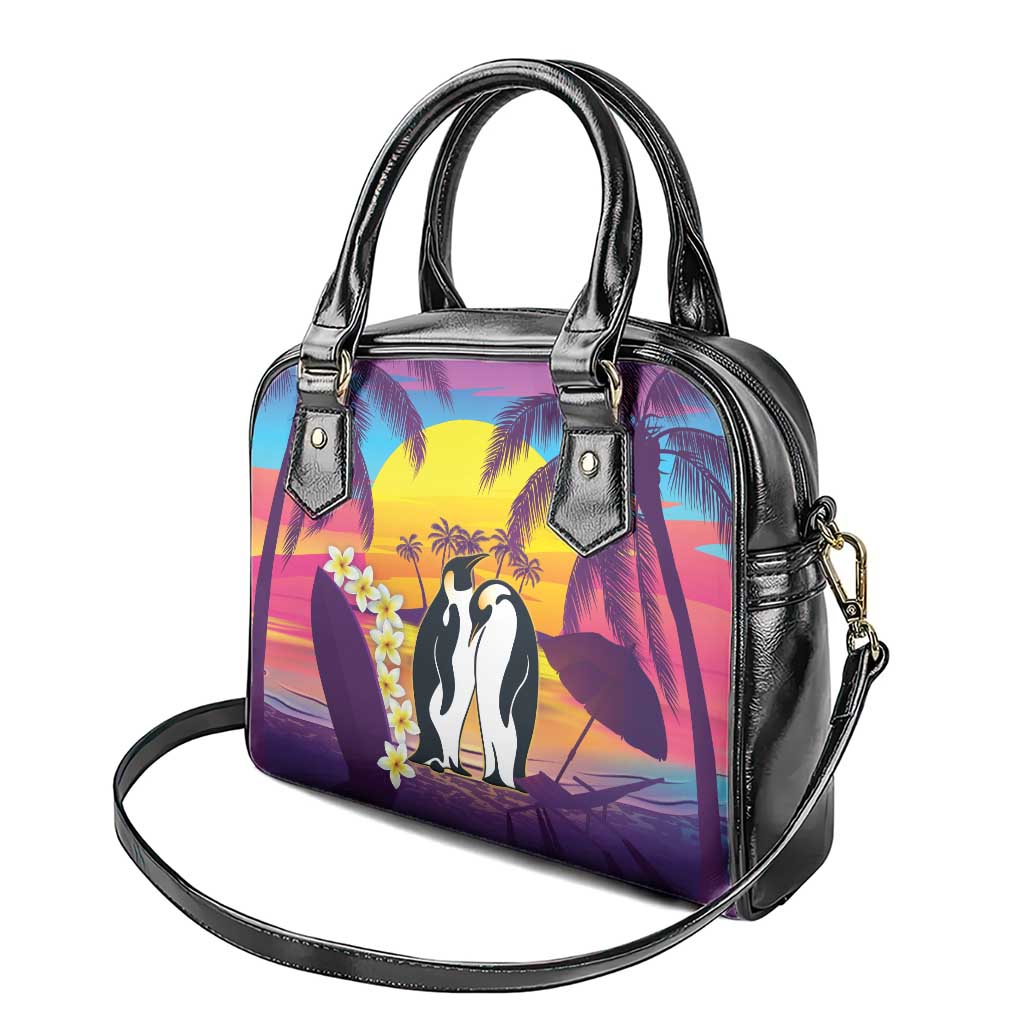 Hawaii Penguin Couple Shoulder Handbag You Are My Valentine - Tropical Sunset Vibes