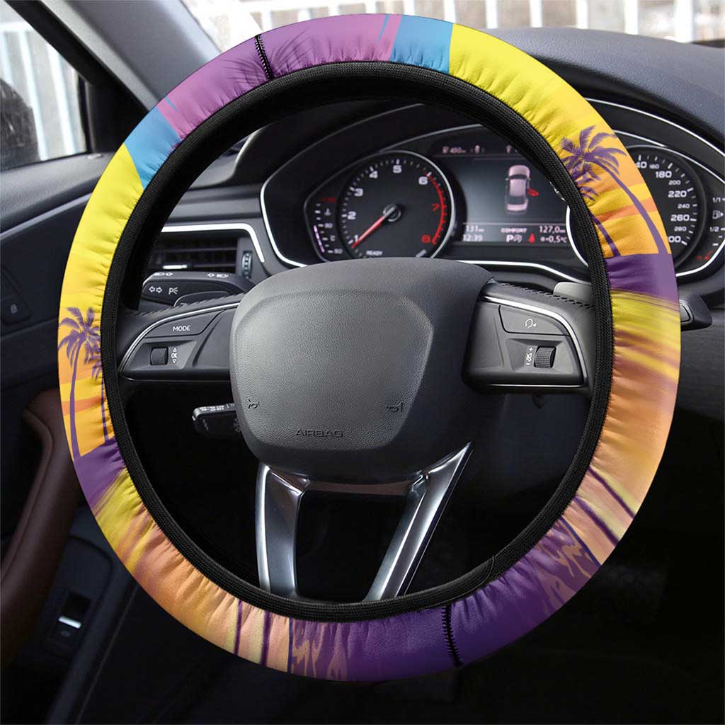 Hawaii Penguin Couple Steering Wheel Cover You Are My Valentine - Tropical Sunset Vibes LT14 - Polynesian Pride