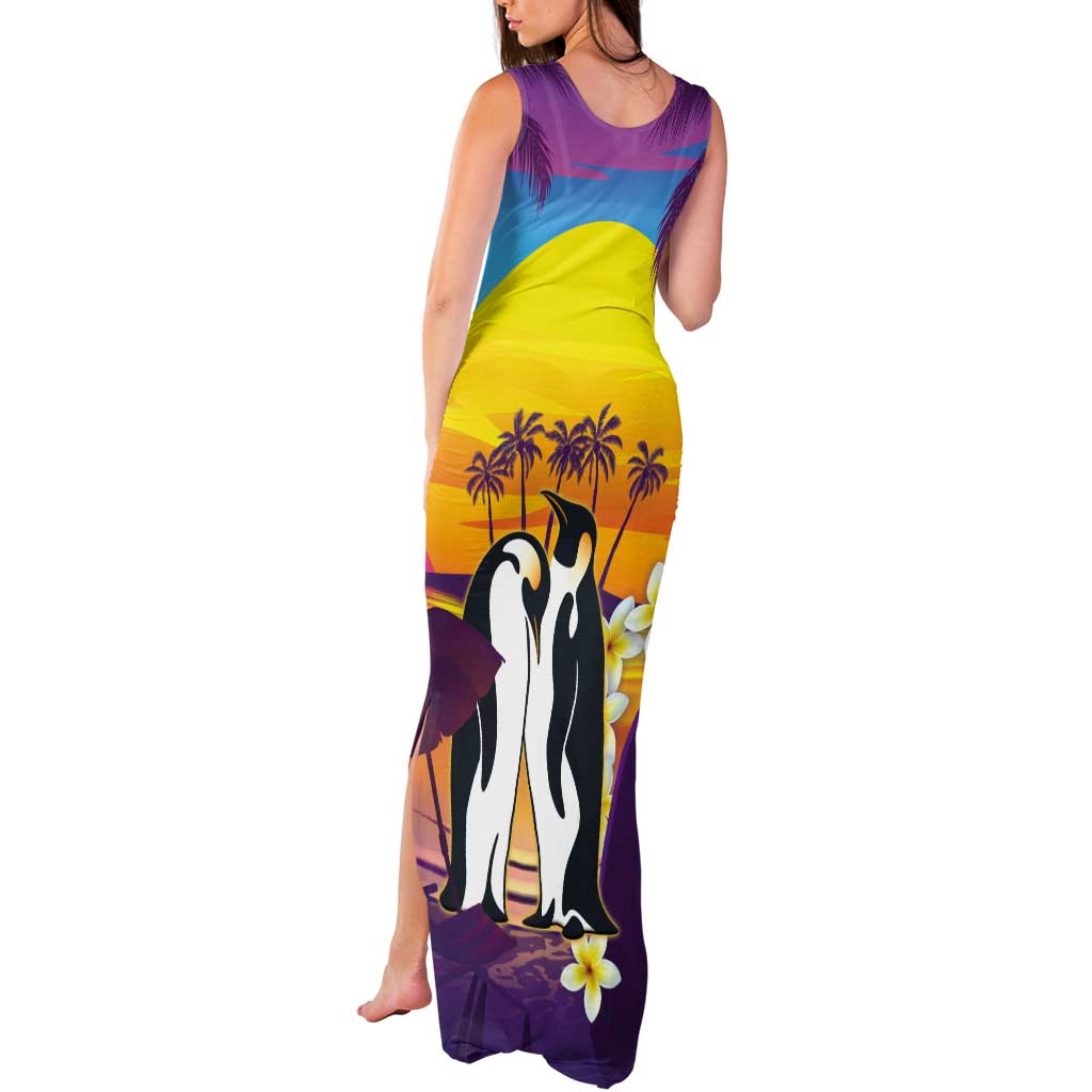 Hawaii Penguin Couple Tank Maxi Dress You Are My Valentine - Tropical Sunset Vibes LT14 - Polynesian Pride