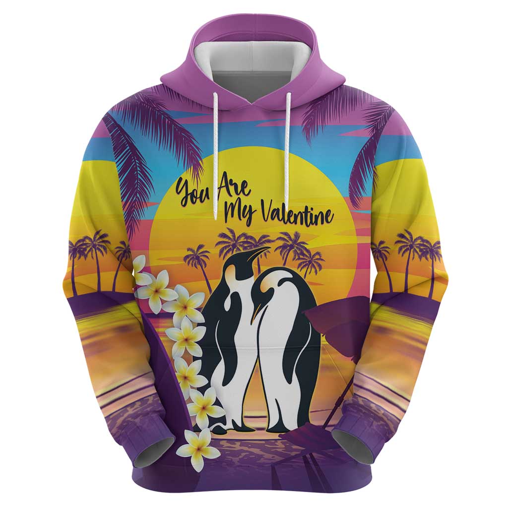 Hawaii Penguin Couple Zip Hoodie You Are My Valentine - Tropical Sunset Vibes LT14 - Polynesian Pride