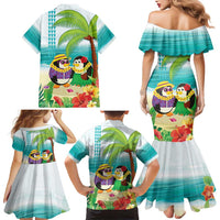 Hawaii Penguin Couple Family Matching Mermaid Dress and Hawaiian Shirt Hawaiian Kakau - Tropical Summer Vibes LT14 - Polynesian Pride