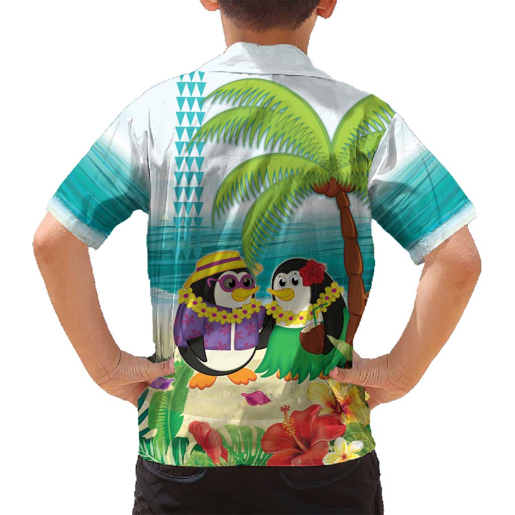 Hawaii Penguin Couple Family Matching Summer Maxi Dress and Hawaiian Shirt Hawaiian Kakau - Tropical Summer Vibes LT14 - Polynesian Pride