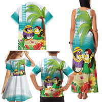 Hawaii Penguin Couple Family Matching Tank Maxi Dress and Hawaiian Shirt Hawaiian Kakau - Tropical Summer Vibes LT14 - Polynesian Pride