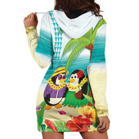 Hawaii Penguin Couple Hoodie Dress Hawaiian Kakau - Tropical Summer Vibes LT14 - Polynesian Pride