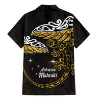 New Zealand Matariki Family Matching Mermaid Dress and Hawaiian Shirt Maori New Year Silver Fern And Lizard - Gold LT14 - Polynesian Pride