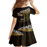 New Zealand Matariki Family Matching Puletasi and Hawaiian Shirt Maori New Year Silver Fern And Lizard - Gold LT14 - Polynesian Pride
