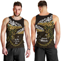 New Zealand Matariki Men Tank Top Maori New Year Silver Fern And Lizard - Gold LT14 - Polynesian Pride