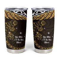 New Zealand Matariki Tumbler Cup Maori New Year Silver Fern And Lizard - Gold LT14 Gold - Polynesian Pride