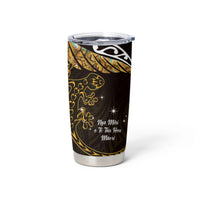 New Zealand Matariki Tumbler Cup Maori New Year Silver Fern And Lizard - Gold LT14 - Polynesian Pride