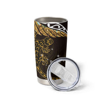 New Zealand Matariki Tumbler Cup Maori New Year Silver Fern And Lizard - Gold LT14 - Polynesian Pride