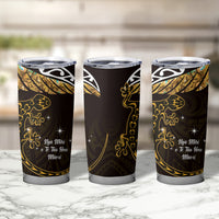 New Zealand Matariki Tumbler Cup Maori New Year Silver Fern And Lizard - Gold LT14 - Polynesian Pride