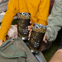 New Zealand Matariki Tumbler Cup Maori New Year Silver Fern And Lizard - Gold LT14 - Polynesian Pride