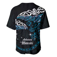New Zealand Matariki Baseball Jersey Maori New Year Silver Fern And Lizard - Turquosie LT14 - Polynesian Pride