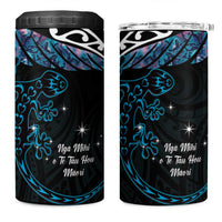 New Zealand Matariki 4 in 1 Can Cooler Tumbler Maori New Year Silver Fern And Lizard - Turquosie LT14 One Size: 16 oz Turquoise - Polynesian Pride