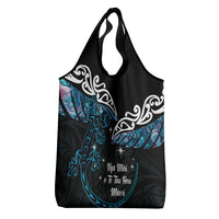 New Zealand Matariki Grocery Bag Maori New Year Silver Fern And Lizard - Turquosie LT14 - Polynesian Pride