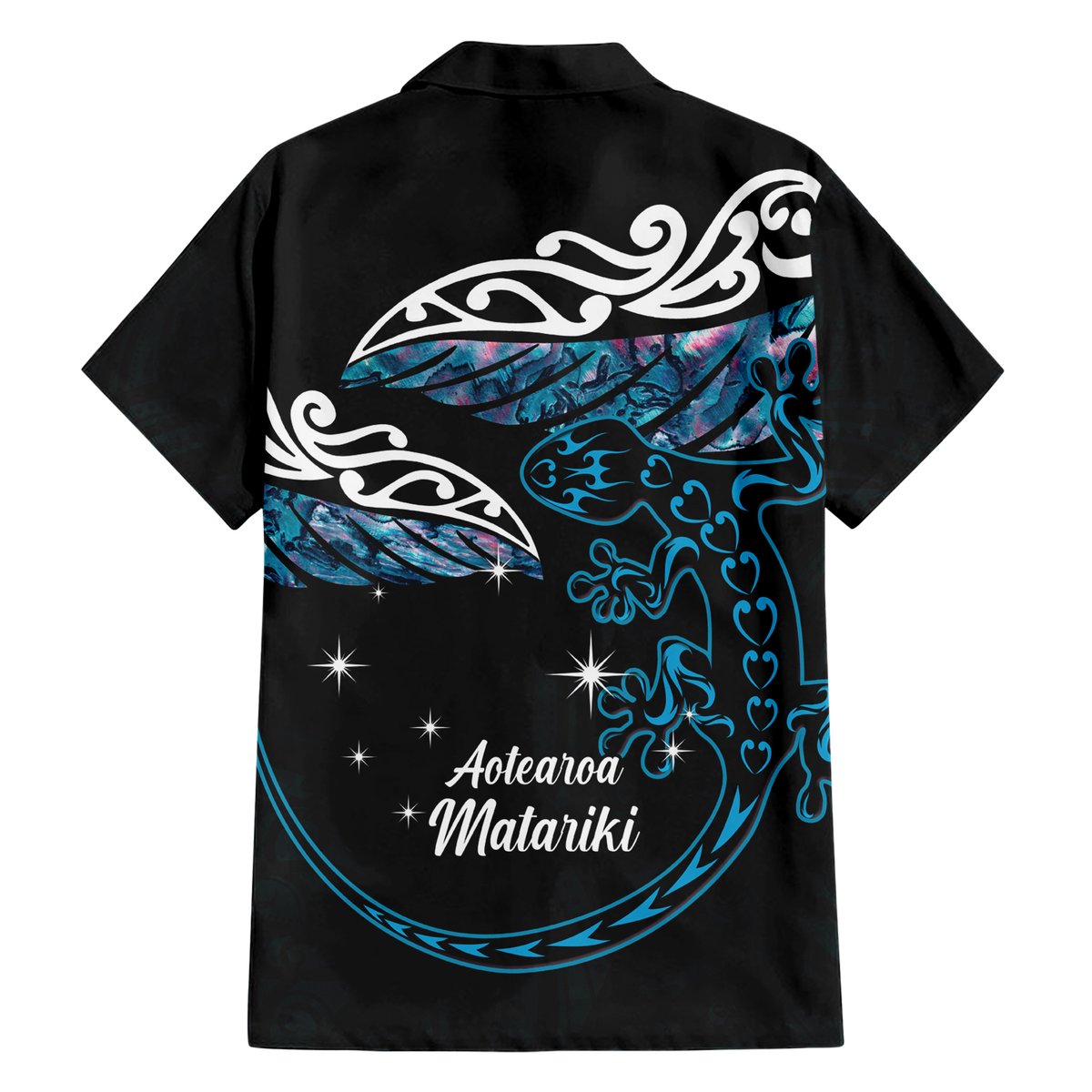 New Zealand Matariki Hawaiian Shirt Maori New Year Silver Fern And Lizard - Turquosie LT14 - Polynesian Pride