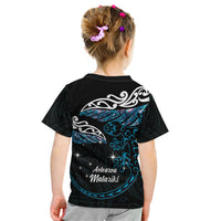 New Zealand Matariki Kid T Shirt Maori New Year Silver Fern And Lizard - Turquosie LT14 - Polynesian Pride