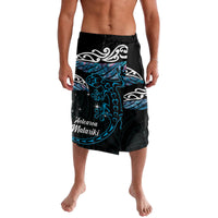 New Zealand Matariki Lavalava Maori New Year Silver Fern And Lizard - Turquosie LT14 Turquoise - Polynesian Pride