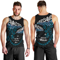 New Zealand Matariki Men Tank Top Maori New Year Silver Fern And Lizard - Turquosie LT14 - Polynesian Pride