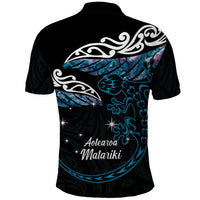 New Zealand Matariki Polo Shirt Maori New Year Silver Fern And Lizard - Turquosie LT14 - Polynesian Pride