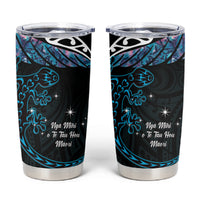 New Zealand Matariki Tumbler Cup Maori New Year Silver Fern And Lizard - Turquosie LT14 Turquoise - Polynesian Pride