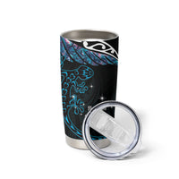 New Zealand Matariki Tumbler Cup Maori New Year Silver Fern And Lizard - Turquosie LT14 - Polynesian Pride