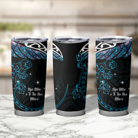 New Zealand Matariki Tumbler Cup Maori New Year Silver Fern And Lizard - Turquosie LT14 - Polynesian Pride