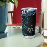New Zealand Matariki Tumbler Cup Maori New Year Silver Fern And Lizard - Turquosie LT14 - Polynesian Pride