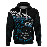 New Zealand Matariki Zip Hoodie Maori New Year Silver Fern And Lizard - Turquosie LT14 Pullover Hoodie Turquoise - Polynesian Pride