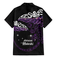 New Zealand Matariki Family Matching Mermaid Dress and Hawaiian Shirt Maori New Year Silver Fern And Lizard - Purple LT14 - Polynesian Pride