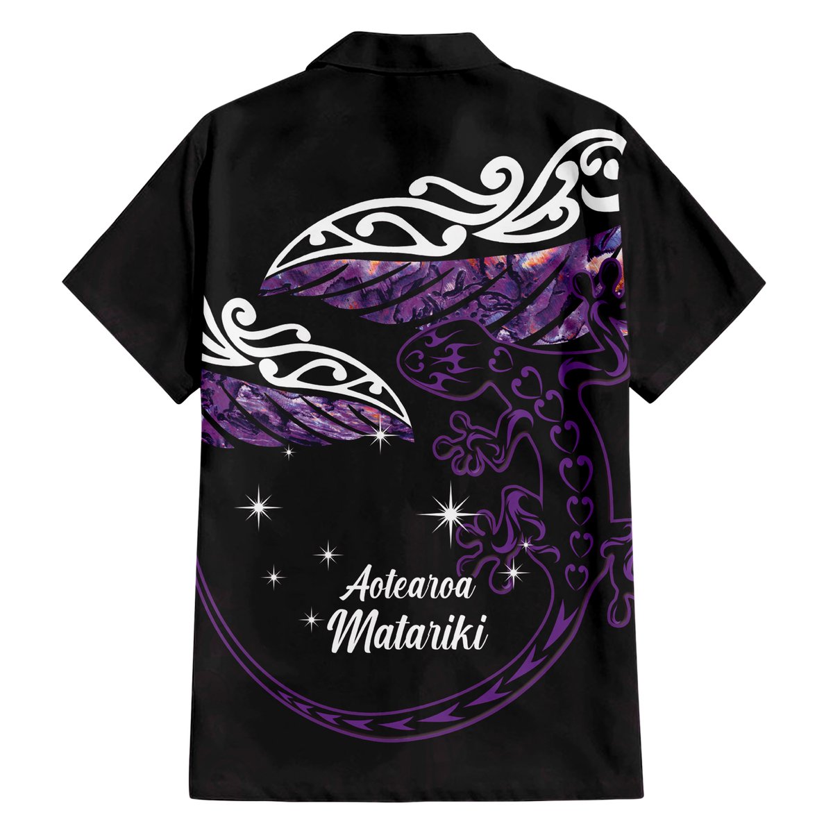 New Zealand Matariki Hawaiian Shirt Maori New Year Silver Fern And Lizard - Purple LT14 - Polynesian Pride