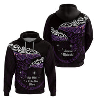 New Zealand Matariki Hoodie Maori New Year Silver Fern And Lizard - Purple LT14 - Polynesian Pride