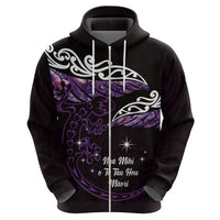 New Zealand Matariki Hoodie Maori New Year Silver Fern And Lizard - Purple LT14 - Polynesian Pride
