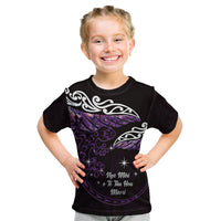 New Zealand Matariki Kid T Shirt Maori New Year Silver Fern And Lizard - Purple LT14 Purple - Polynesian Pride