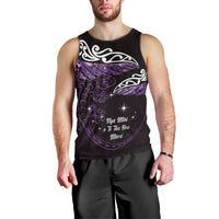 New Zealand Matariki Men Tank Top Maori New Year Silver Fern And Lizard - Purple LT14 - Polynesian Pride