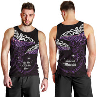 New Zealand Matariki Men Tank Top Maori New Year Silver Fern And Lizard - Purple LT14 - Polynesian Pride