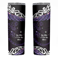 New Zealand Matariki Skinny Tumbler Maori New Year Silver Fern And Lizard - Purple LT14 Purple - Polynesian Pride