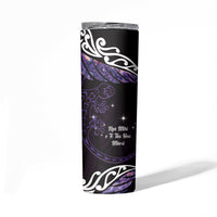 New Zealand Matariki Skinny Tumbler Maori New Year Silver Fern And Lizard - Purple LT14 - Polynesian Pride