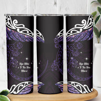 New Zealand Matariki Skinny Tumbler Maori New Year Silver Fern And Lizard - Purple LT14 - Polynesian Pride
