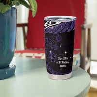 New Zealand Matariki Tumbler Cup Maori New Year Silver Fern And Lizard - Purple LT14 - Polynesian Pride
