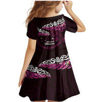 New Zealand Matariki Family Matching Mermaid Dress and Hawaiian Shirt Maori New Year Silver Fern And Lizard - Pink LT14 - Polynesian Pride